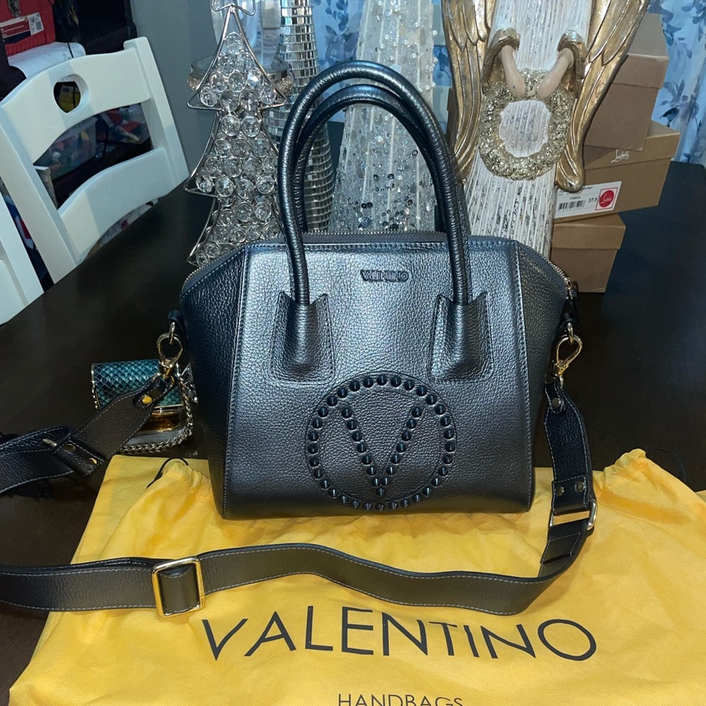 Valentino rock studded metallic handbag